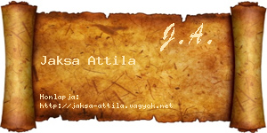 Jaksa Attila névjegykártya